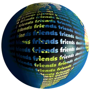 Friends Word Globe PNG Image