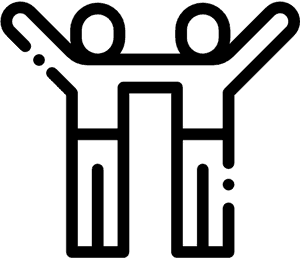 Friendship Icon Two People Celebrating PNG image with transparent background