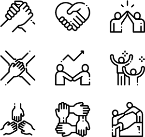 Friendship Icons Set PNG with transparent background