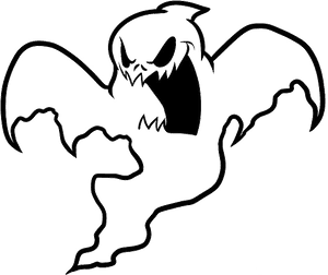 Scary Ghost Coloring Page, HD Png Download PNG