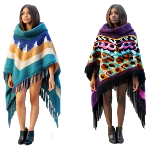 Fringed Poncho Look Png 06272024 PNG Image