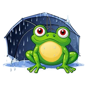 Frog In Rain Cartoon Png Eoh10 PNG Image