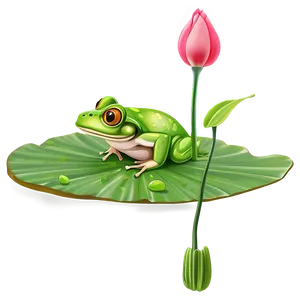 Frog On Lily Pad Clipart Png Aqb15 PNG Image