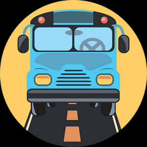 Front View Cartoon Bus Icon PNG image with transparent background