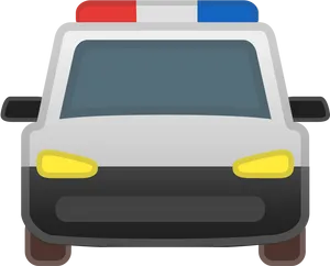 Front View Police Car Illustration PNG Image