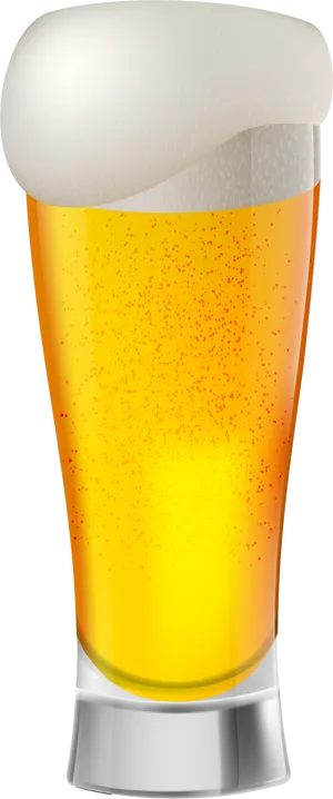 Frothy Beer Glass Vector PNG Image