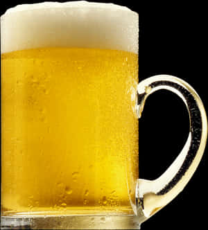 Frothy Beer Mug Closeup PNG with transparent background