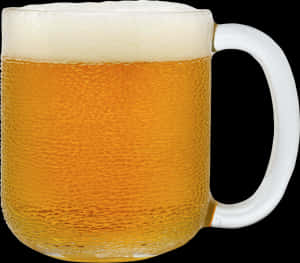 Frothy Beer Mug Closeup PNG with transparent background