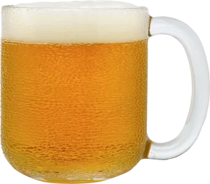 Frothy Beer Mug Closeup PNG Image