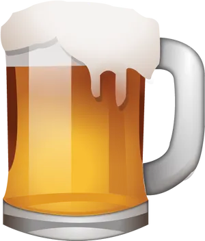 Frothy Beer Mug Graphic PNG Image