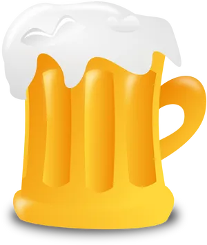 Frothy Beer Mug Illustration PNG Image