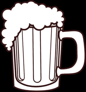 Frothy Beer Mug Illustration PNG with transparent background