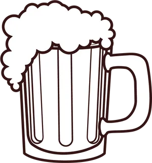 Frothy Beer Mug Illustration PNG Image