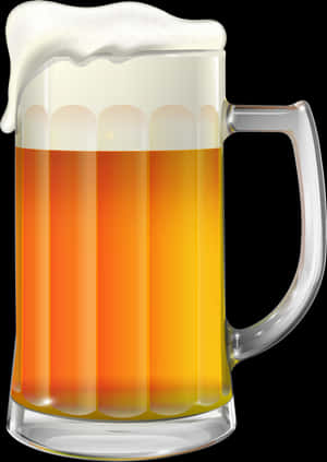Frothy Beer Mug Illustration PNG image with transparent background