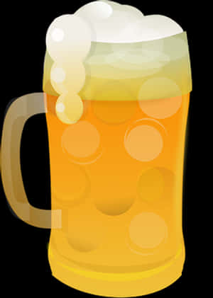Frothy Beer Mug Illustration PNG image with transparent background