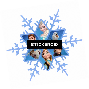 Frozen Characters Snowflake Design PNG Image