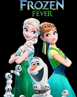 Frozen Fever Characters Elsa Anna Olaf PNG image with transparent background