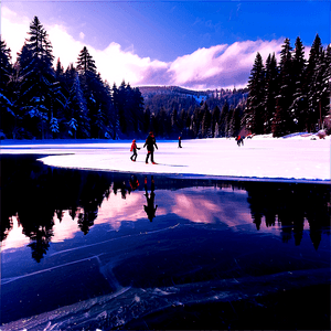 Frozen Lake Skating PNG sms PNG with transparent background