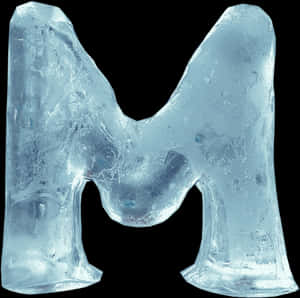 Frozen Letter M Ice Sculpture PNG image with transparent background
