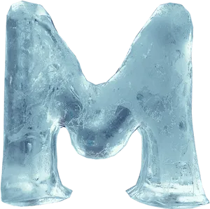 Frozen Letter M Ice Sculpture PNG Image