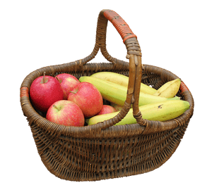 Fruit Basket Fullof Applesand Bananas.png PNG image with transparent background