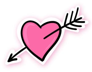 #ftestickers #doodle #sketch #heart #arrow #pink - Pink Heart With Arrow, HD Png Download PNG image with transparent background