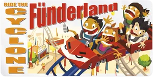 Funderland Cyclone Rollercoaster Excitement PNG Image