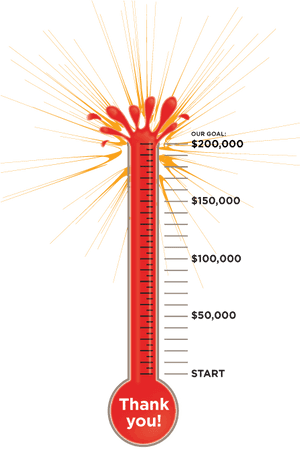United Way Campaign - Bursting Thermometer Goal, HD Png Download PNG with transparent background
