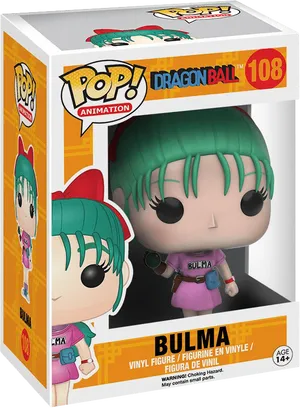 Funko Pop Bulma Dragon Ball Figure PNG Image