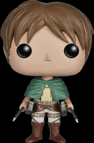 Funko Pop Eren Figure PNG image with transparent background