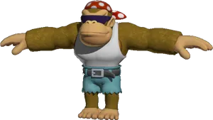 Funky Kong3 D Model PNG Image