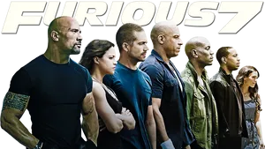 Furious7 Movie Cast Promotional Image PNG Image