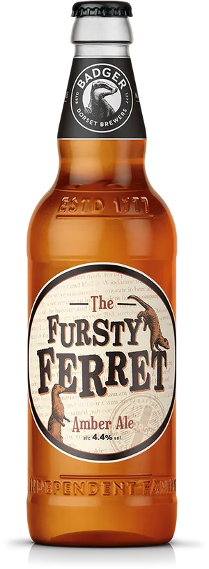 Fursty Ferret Amber Ale Bottle PNG Image