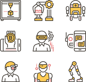 Future Technology Icons Set PNG image with transparent background