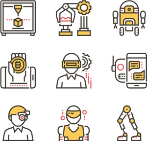 Future Technology Icons Set PNG Image