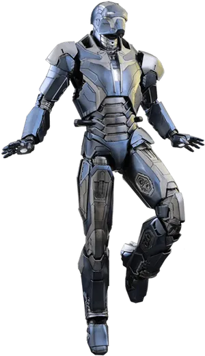 Futuristic Armored Figure Pose PNG Image