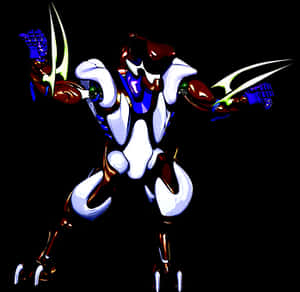 Futuristic Armored Robot PNG with transparent background