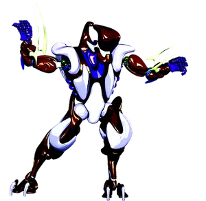 Futuristic Armored Robot PNG Image