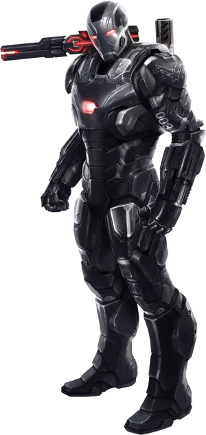 Futuristic Armored Soldierwith Energy Weapon PNG Image