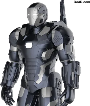 Futuristic Armored Suit Model PNG Image