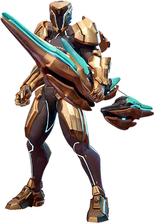 Futuristic Armored Warriorwith Energy Blade PNG Image