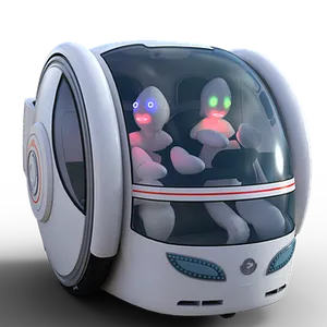 Futuristic Autonomous Vehicle With Robots PNG Image