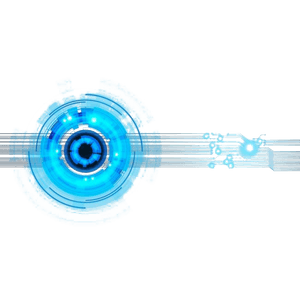 Futuristic Blue Eye Cybernetic Concept PNG image with transparent background