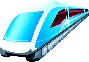 Futuristic Blue High Speed Train.png PNG Image