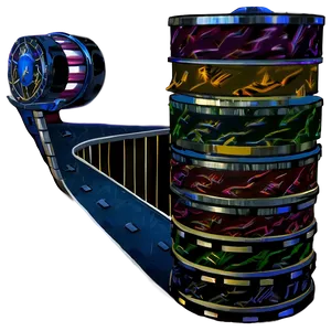 Futuristic Casino Chip Tunnel PNG Image