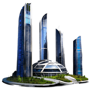 Futuristic City Building PNG xav PNG image with transparent background