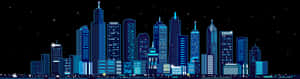 Futuristic City Skylineat Night PNG image with transparent background