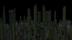 Futuristic Cityscapeat Night PNG image with transparent background