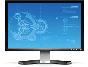 Futuristic Computer Monitor Display PNG image with transparent background