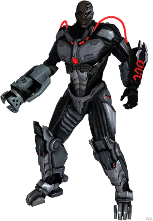 Futuristic_ Cyborg_ Character_ Pose PNG Image